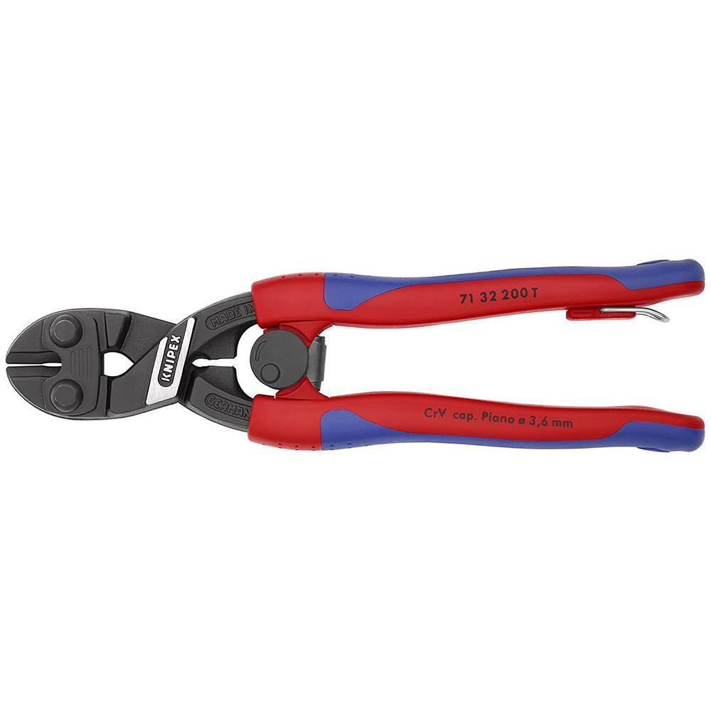 KNIPEX 8 in. High Leverage CoBolt Bolt Cutters with Notched Blade Return Spring Comfort Grip and Tether Attachment 71 32 200 T BKA