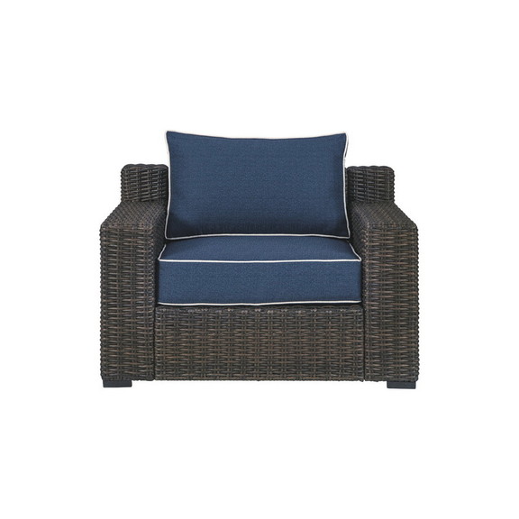 Benjara BM213304 Resin Wicker Woven Lounge Chair w...