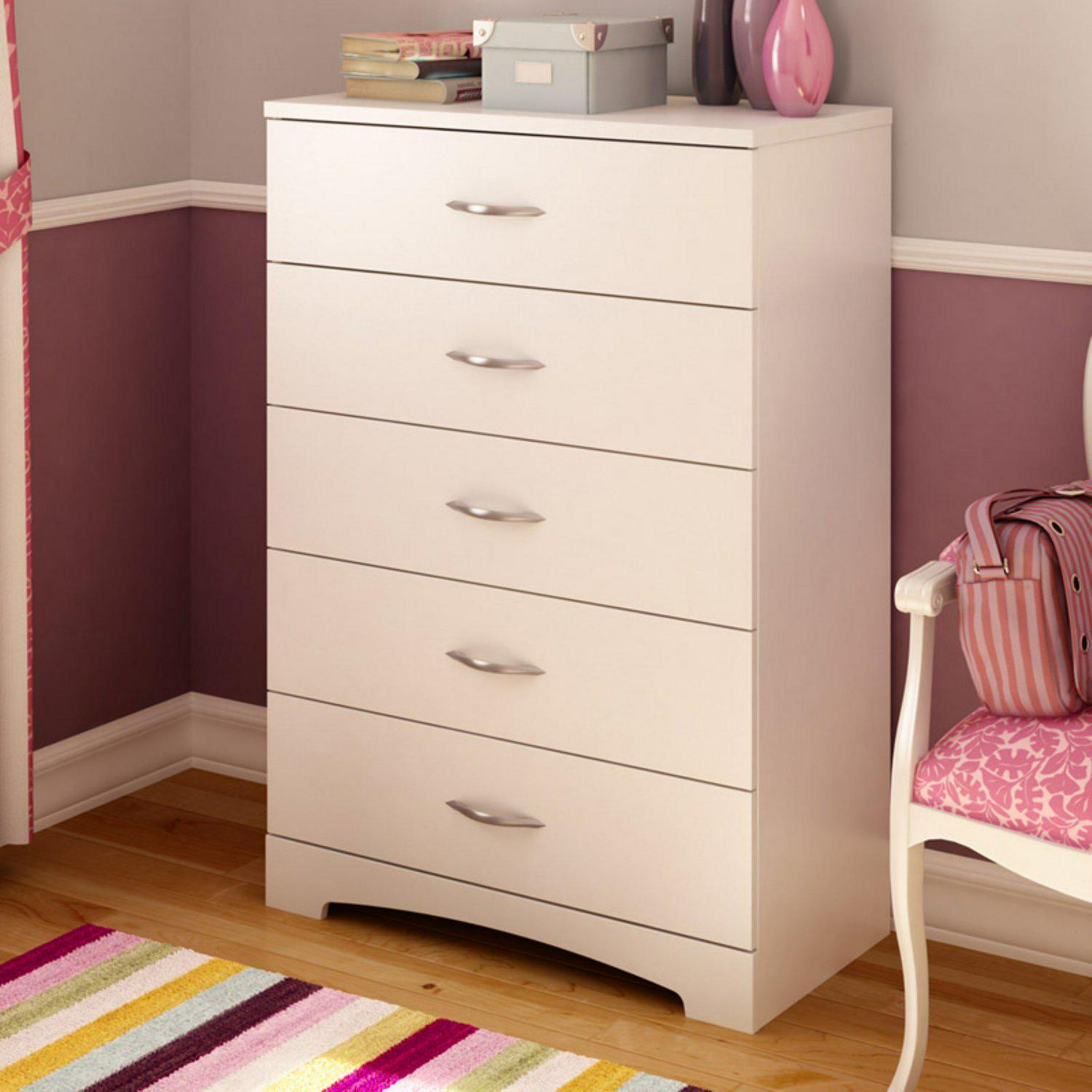 South Shore Step One 5-Drawer Chest  White， Finish  Pure White