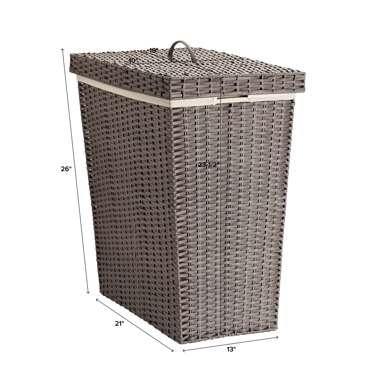 Grey Montauk Rectangular Hamper