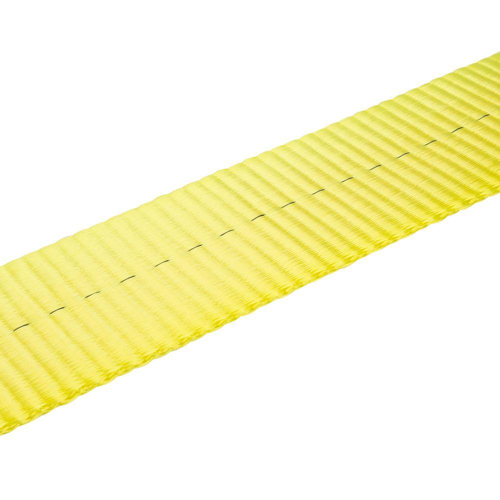 SmartStraps 30 ft. 7500 lb. Working Load Limit Yellow Recovery Tow Rope Strap with Loop Ends 832