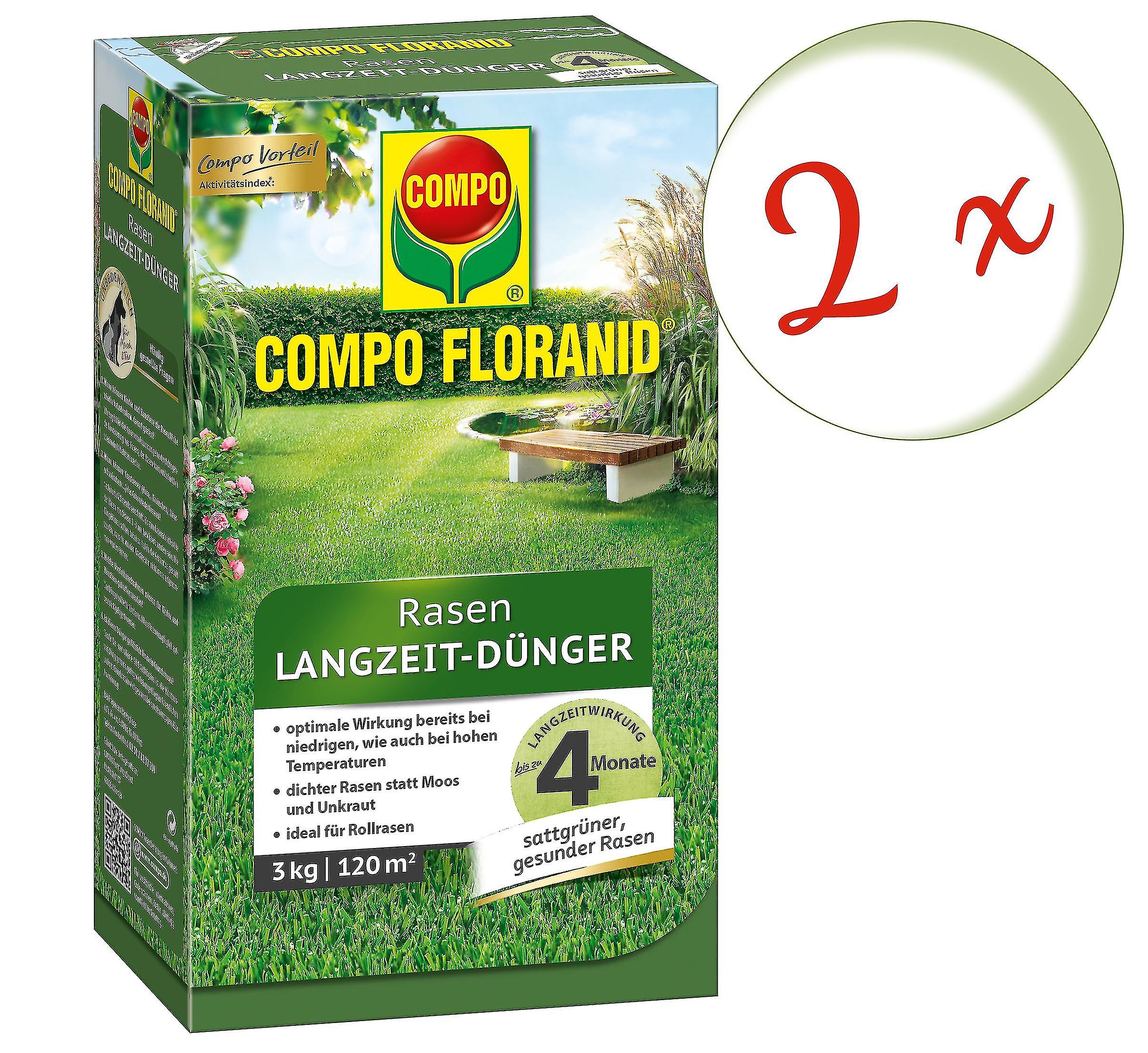 2 x COMPO Lawn Long-Term D?1/4nger Perfect， 3 kg