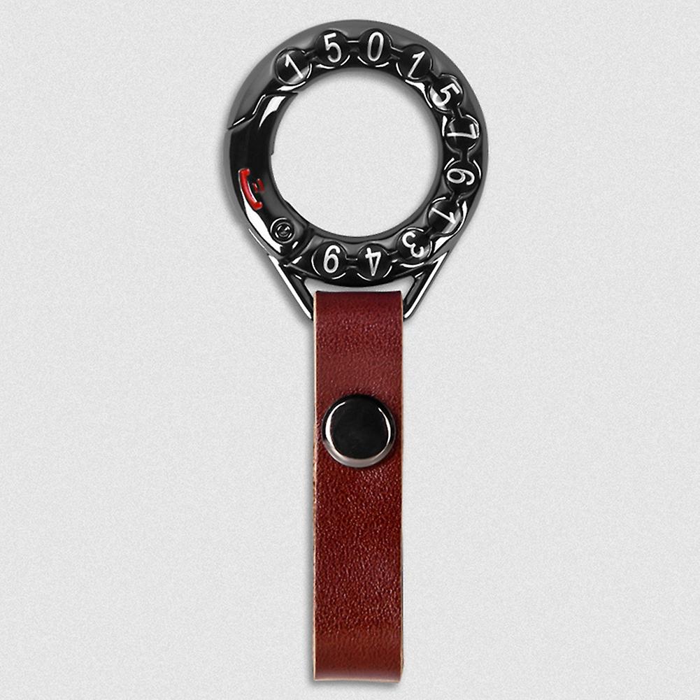 Anti-lost Number Plate Key Chain Creative Pendant Leather Mobile Number Key Ring For Halloween Birthday Thanksgiving Anniversary Brown