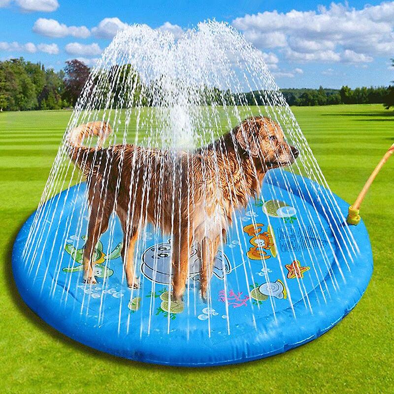 Inflatable pet water spray mat