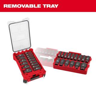 MW SHOCKWAVE 12 in. Drive SAE Deep Well PACKOUT Impact Socket Set  Screw Driver Bit Set wPACKOUT Case (85-Piece) 49-66-6802-48-32-5151