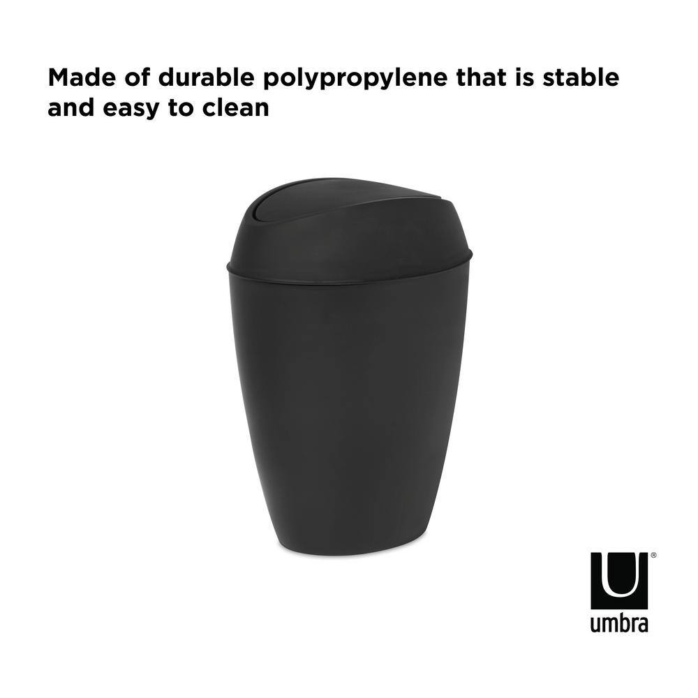 Umbra Twirla 2 Gal. Black Trash Can 1009613-040