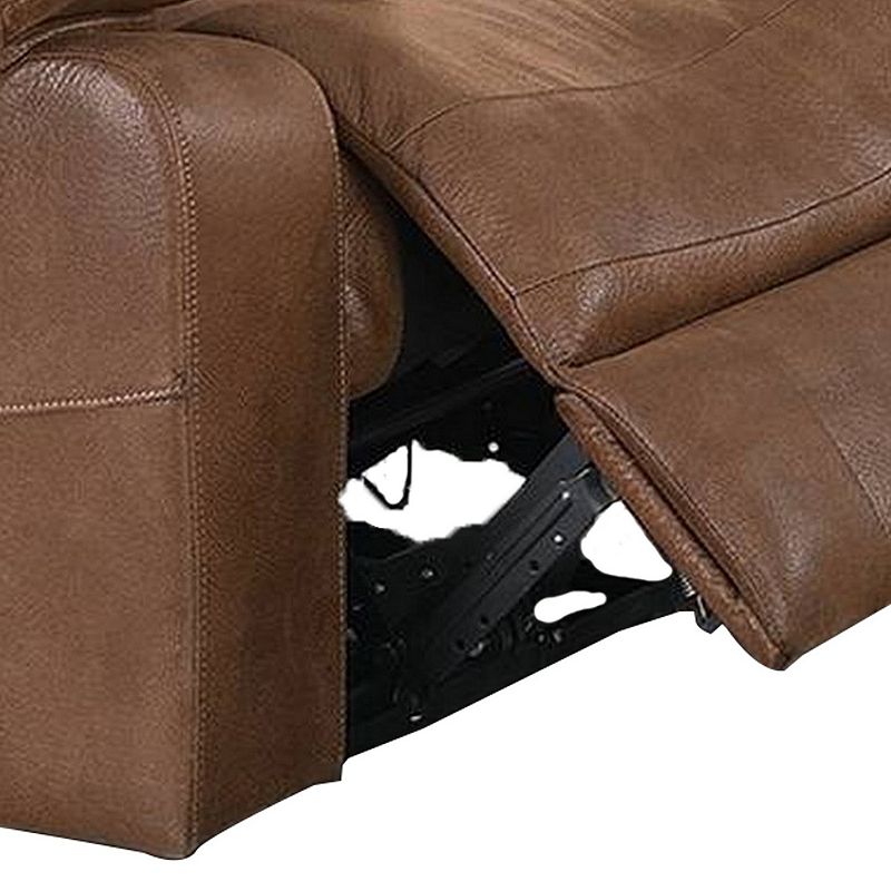 41 Inch leatherette Reclining Chair with USB Port， Brown