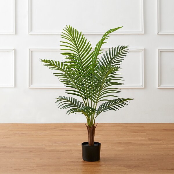 Glitzhome 43H Real Touch Areca Palm Artificial Fronds Tree in Pot