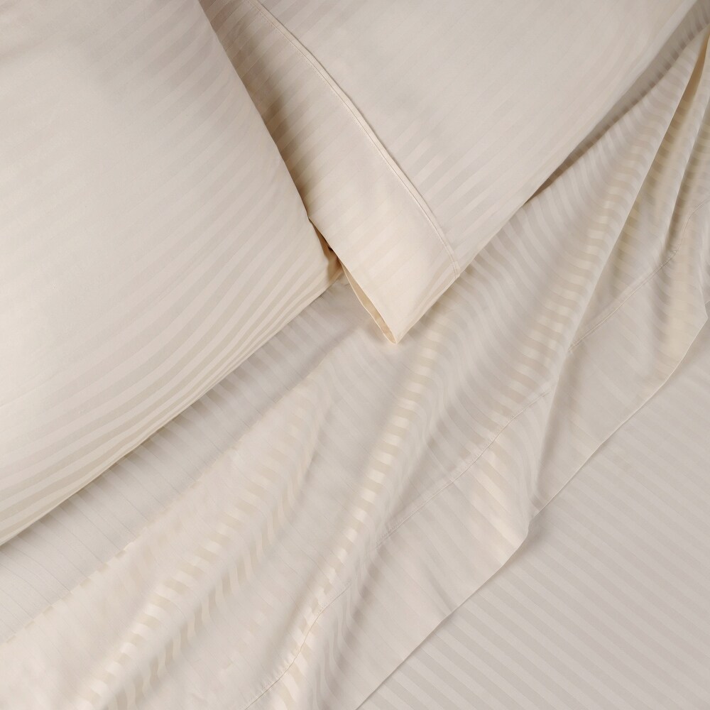 Superior Egyptian Cotton 300 Thread Count Stripe Deep Pocket Bed Sheet Set