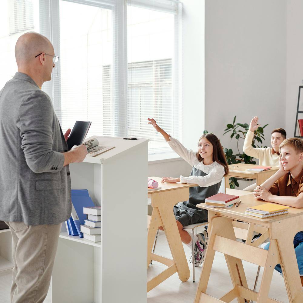 Basicwise 21.5 in. Rectangle White Wood Standing Desk Podium with Storage for Church School Office or Home QI004421.WT