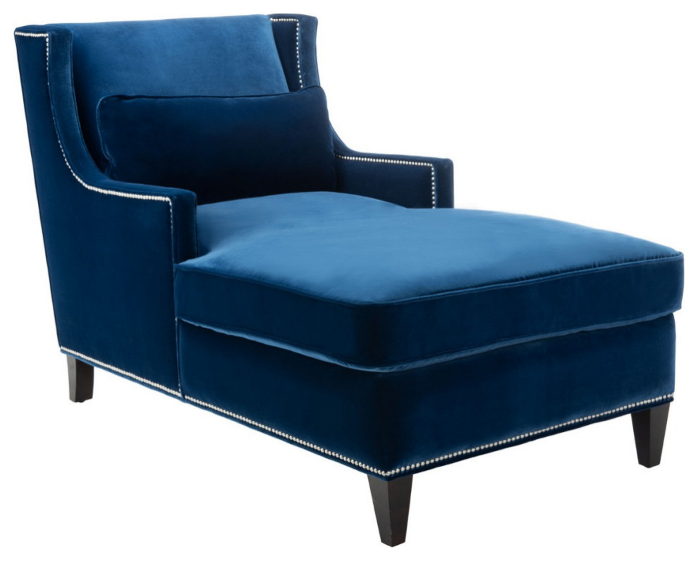 Carolann Studded Chaise Navy   Contemporary   Indoor Chaise Lounge Chairs   by V.S.D Furniture  Houzz