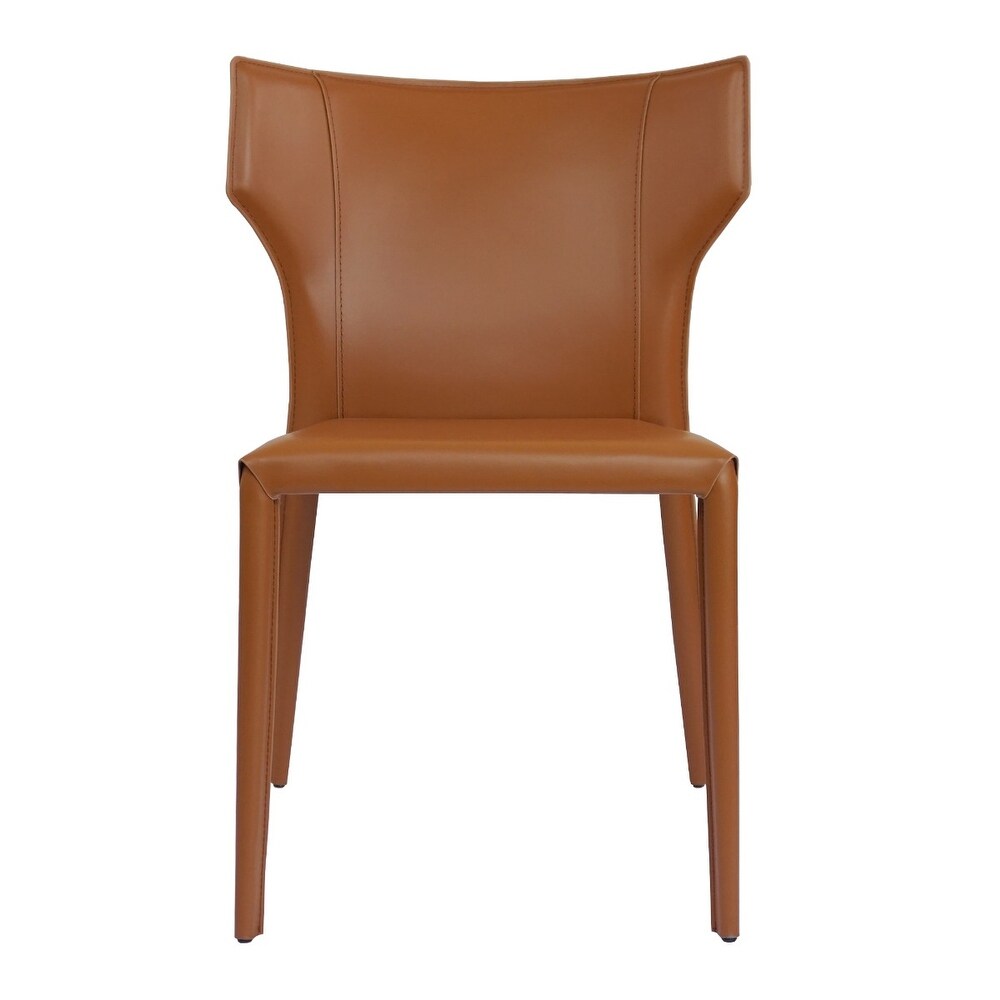 Adoro (Single) Mid century Modern Wingback Leather Stackable Dining Chair