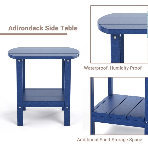 2Tier Adirondack Side Table，Outdoor End Tables HDPE AllWeather Resistant