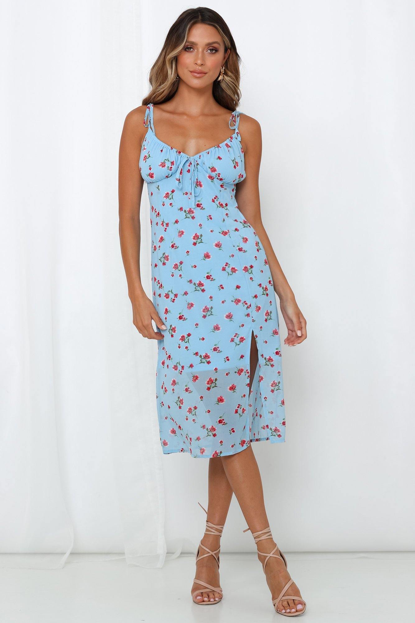 Hard To Fake It Midi Dress Blue