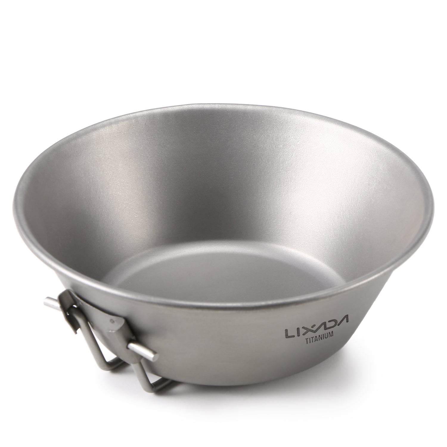 Lixada Titanium Bowl with Foldable Handle for Outdoor Camping Hiking Backpacking Picnic