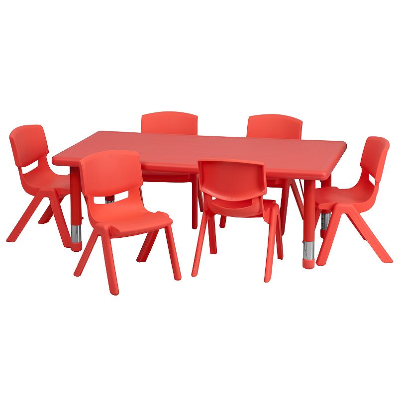 Flash Furniture Emmy Adjustable Activity Table and Chairs 7-piece Set