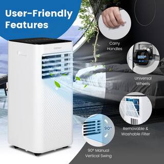 Costway 10000 BTU Portable Air Conditioner 350 Cu. Ft. 4-in-1 AC with Cool Fan Humidifier Sleep Mode FP10261US-BK