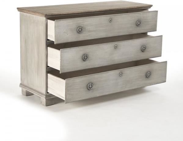 Chest of Drawers BILL Light Gray Poplar Pine 3  Drawer   Traditional   Accent Chests And Cabinets   by EuroLuxHome  Houzz