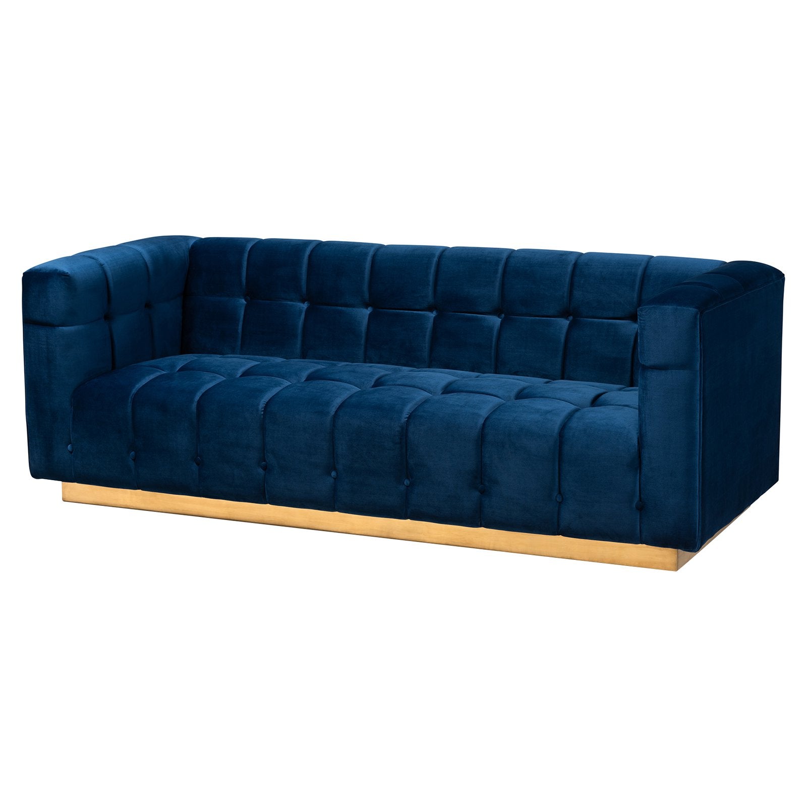 Baxton Studio Loreto Glam / Luxe Upholstered Velvet Sofa