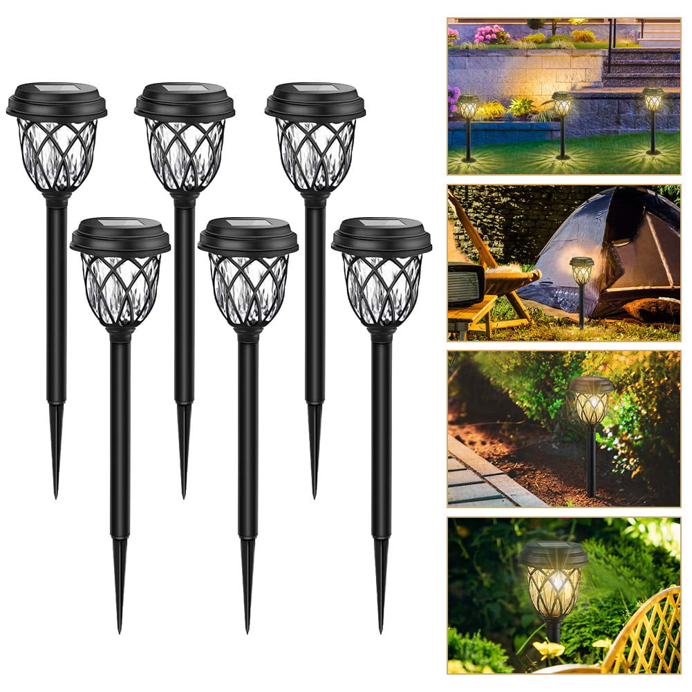 Koovon Solar Lights Outdoor， Bright Solar Garden Outdoor Lights， Waterproof Solar Powered Pathway Lights， Auto on/off Solar LED Landscape Lighting for Walkway Pathway Patio Yard， 6 Pack Warm White