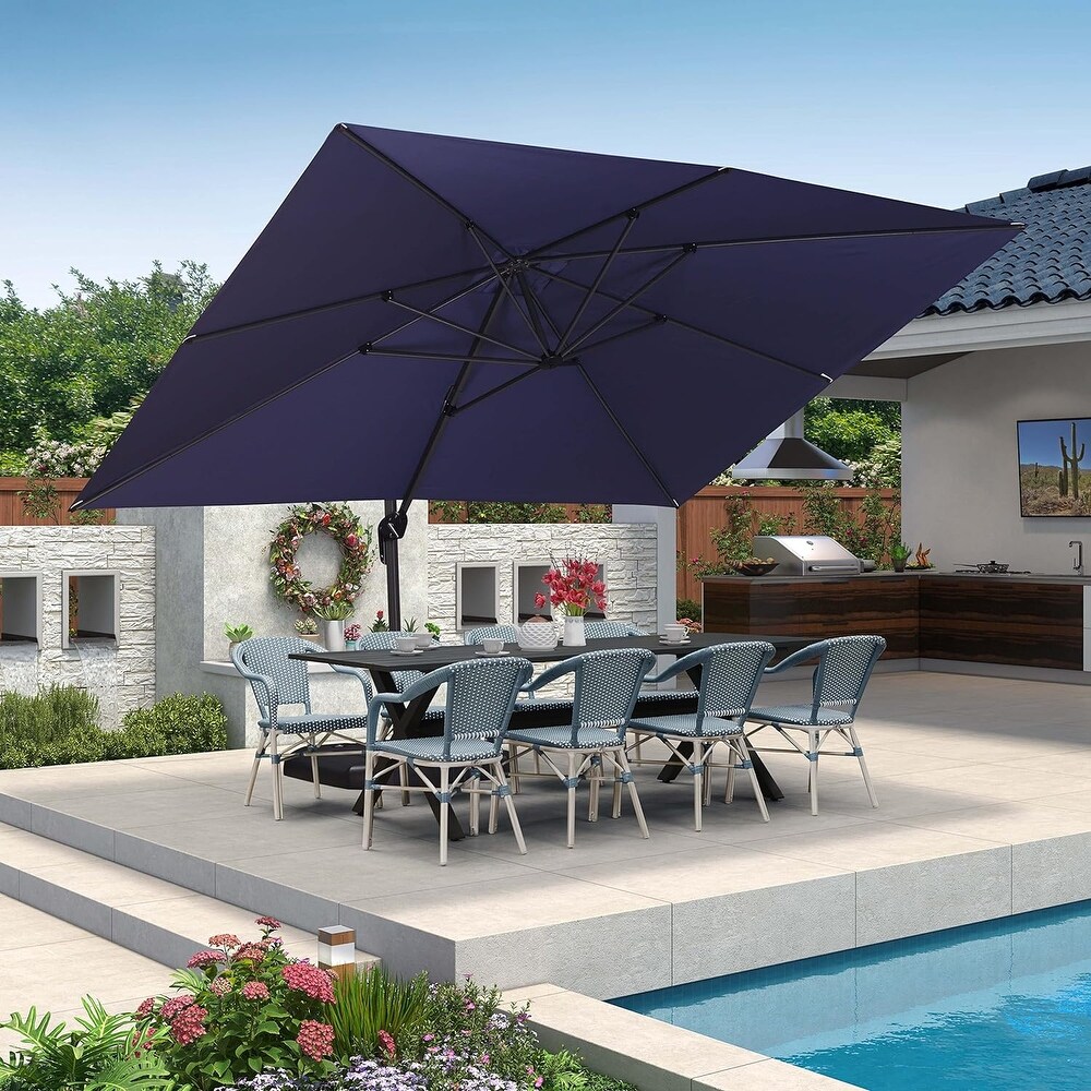 PURPLE LEAF 10 x 13 ft 360 Degree Rotation Patio Umbrella