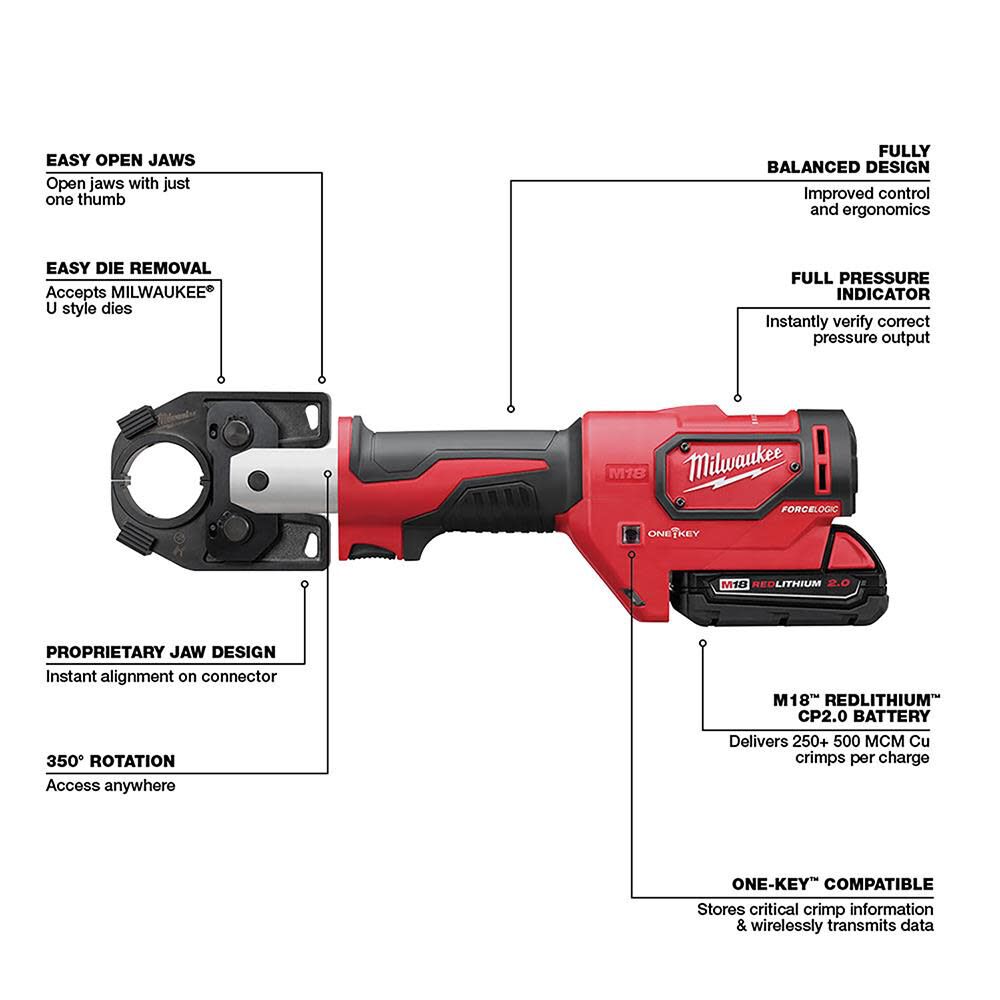 Milwaukee M18FORCE LOGIC 600 MCM Crimper 2679-22 from Milwaukee