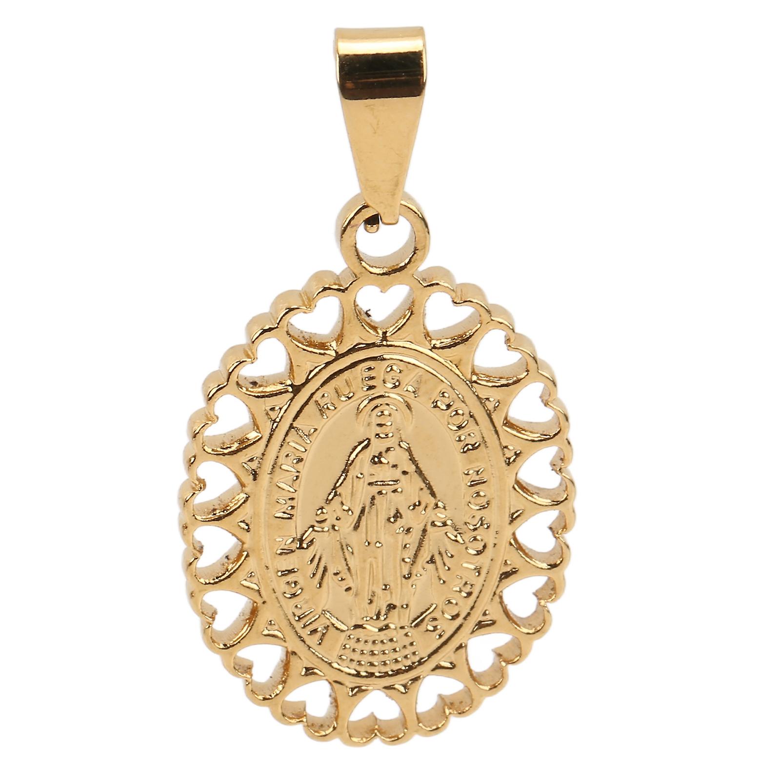 Virgin Mary Necklace Sturdy Durable Metal Delicate Texture Exquisite Design Catholic Necklace