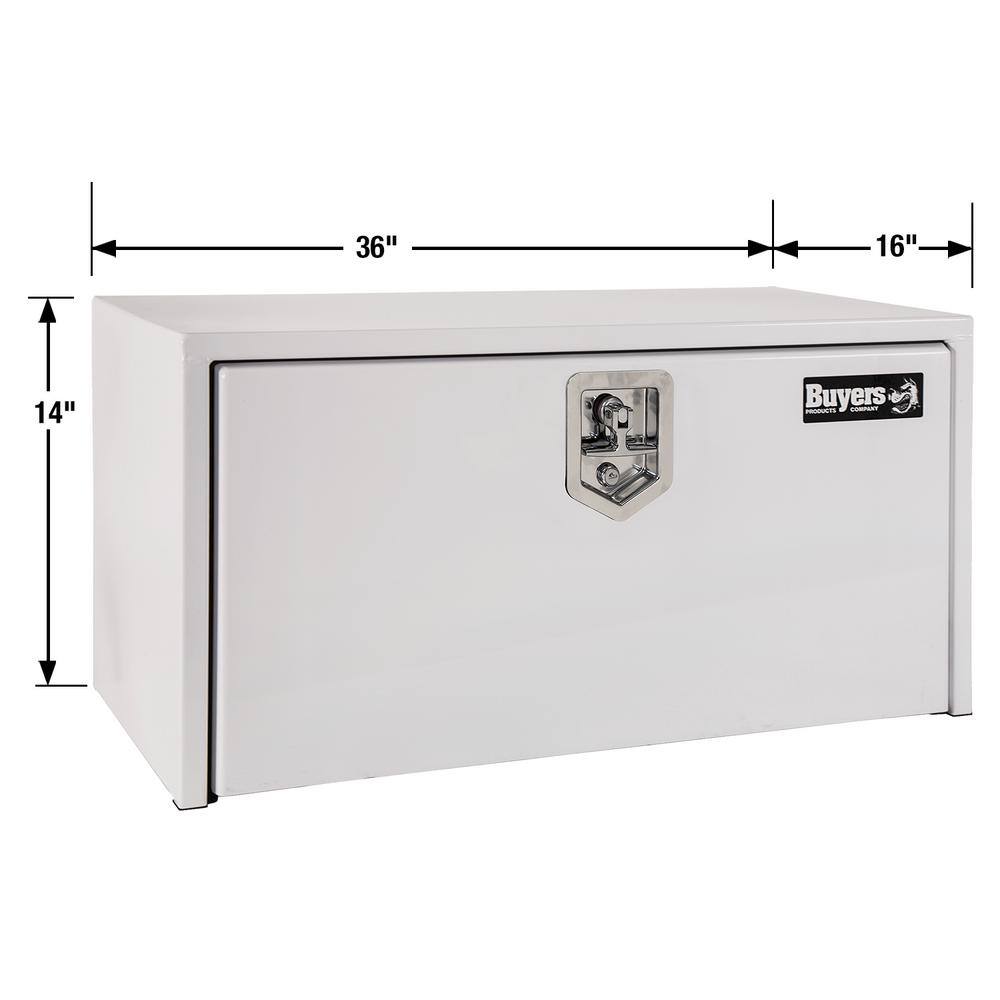 Buyers Products Company 14 in. x 16 in. x 36 in. White Steel Underbody Truck Tool Box 1703405