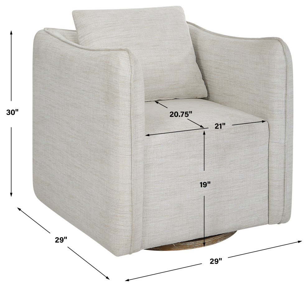 Uttermost Corben White Swivel Armchair   Modern   Armchairs And Accent Chairs   by Zin Home  Houzz