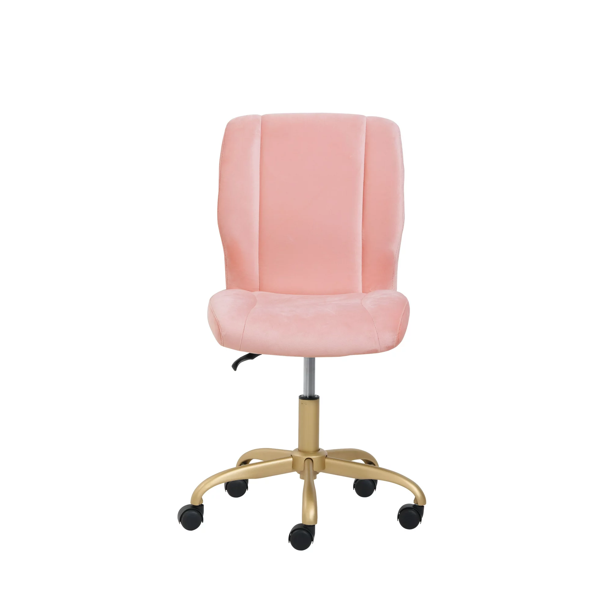 Mainstays Plush Velvet Office Chair， Pearl Blush