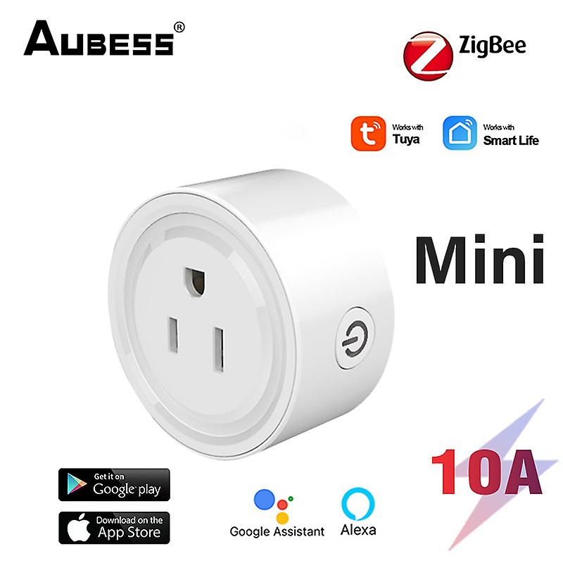 Aubess Tuya Zigbee Smart Wifi Plug 10a 90-250v Timer Socket Smart Home Wireless Plug Compatible Alexa Google Home Assistant