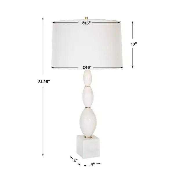 Uttermost Regalia White Marble Table Lamp - 16 W X 31.25 H X 16 D (in)