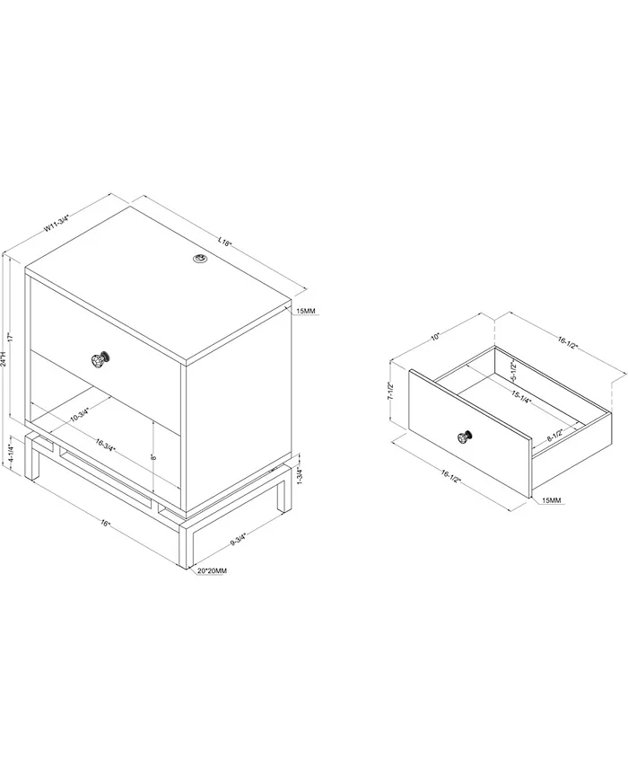 Furniture of America Pearlance Light 1-Shelf End Table