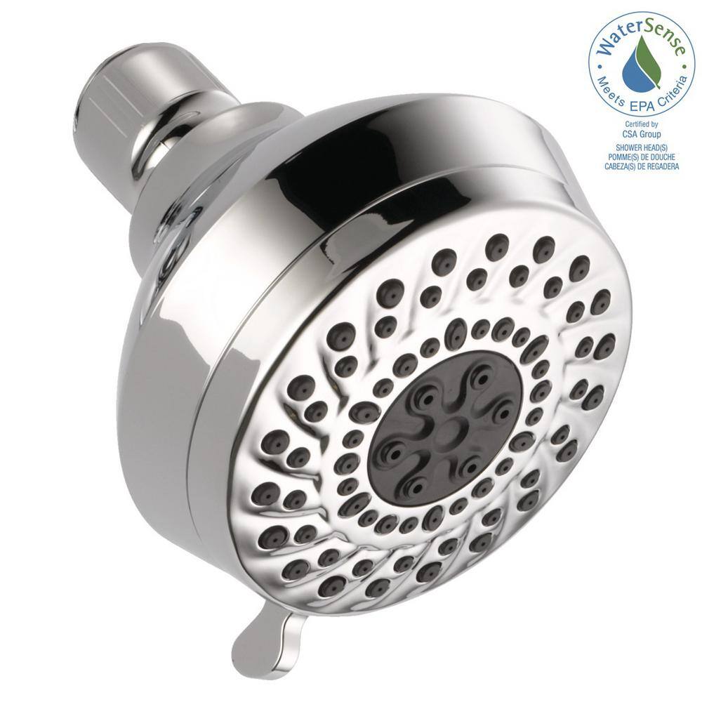 Delta 3-Spray Patterns 1.75 GPM 3.63 in. Wall Mount Fixed Shower Head in Chrome 75301