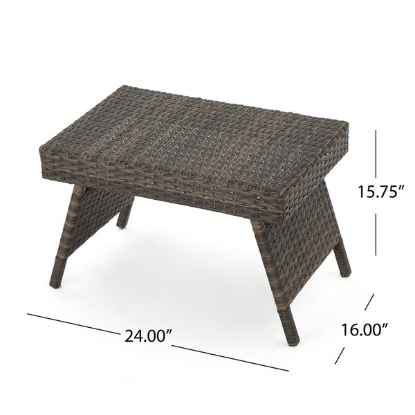 Thira Outdoor Aluminum Wicker Accent Table by Christopher Knight Home