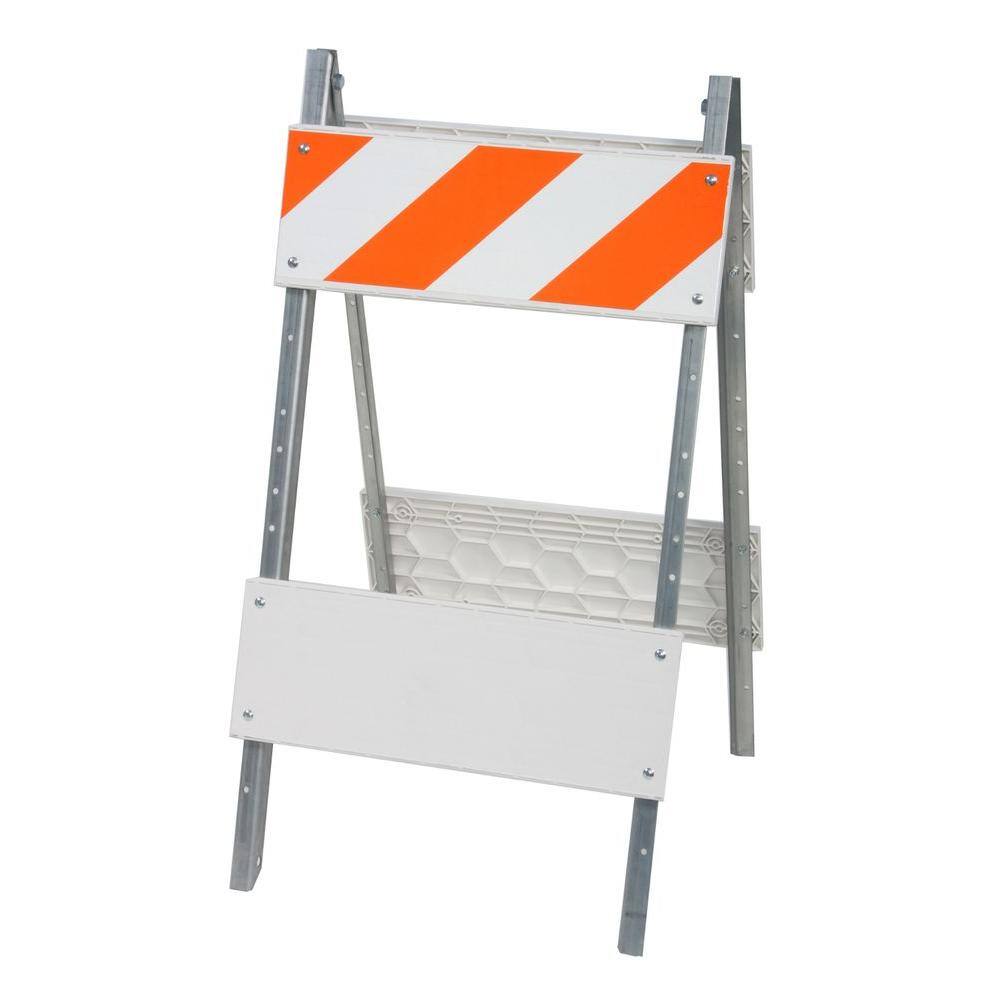 Three D Traffic Works 8 in. Type I PlasticGalvanized Sheet Folding Barricade 230136