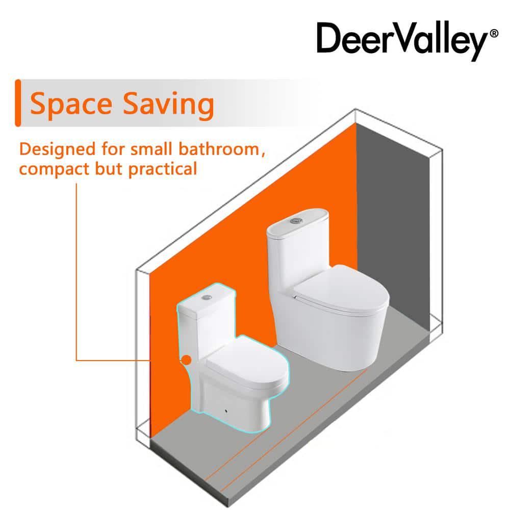 DEERVALLEY Liberty 1Piece 08128 GPF Dual Flush Elongated High Efficiency Toilet in White Seat Included