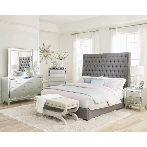 Briarley Metallic Mercury and Grey 5-piece Panel Bedroom Set - - 33987984