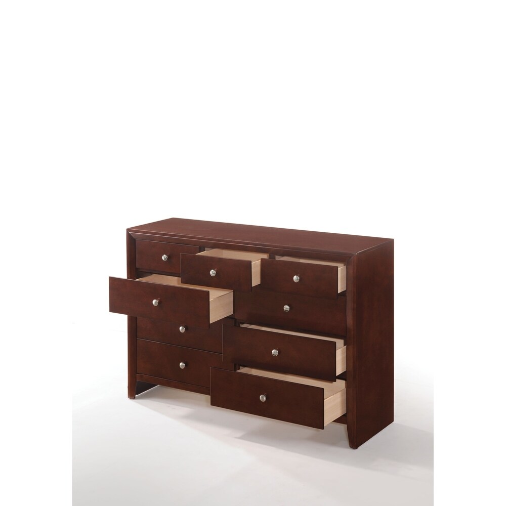 Ilana Brown Cherry 9 drawer Dresser