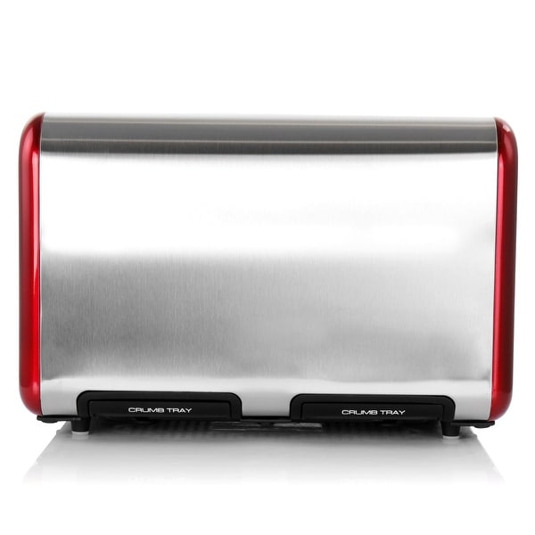 4 Slice Toaster in Stainless Steel Red