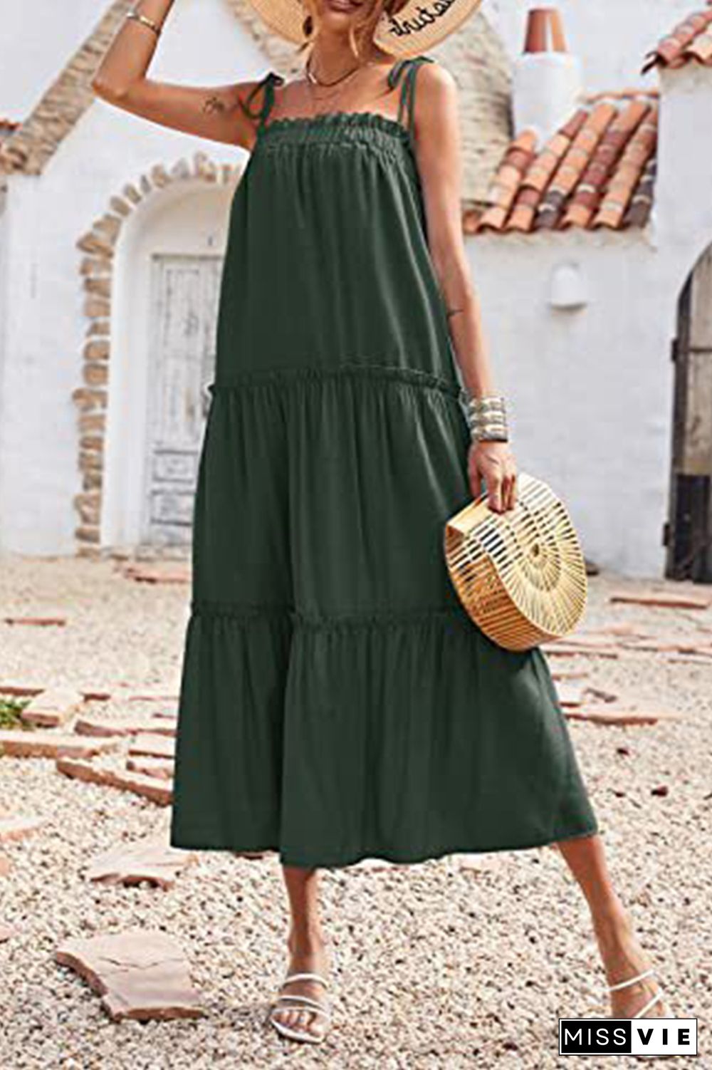 Solid Color Slip Swing Dress Wholesale