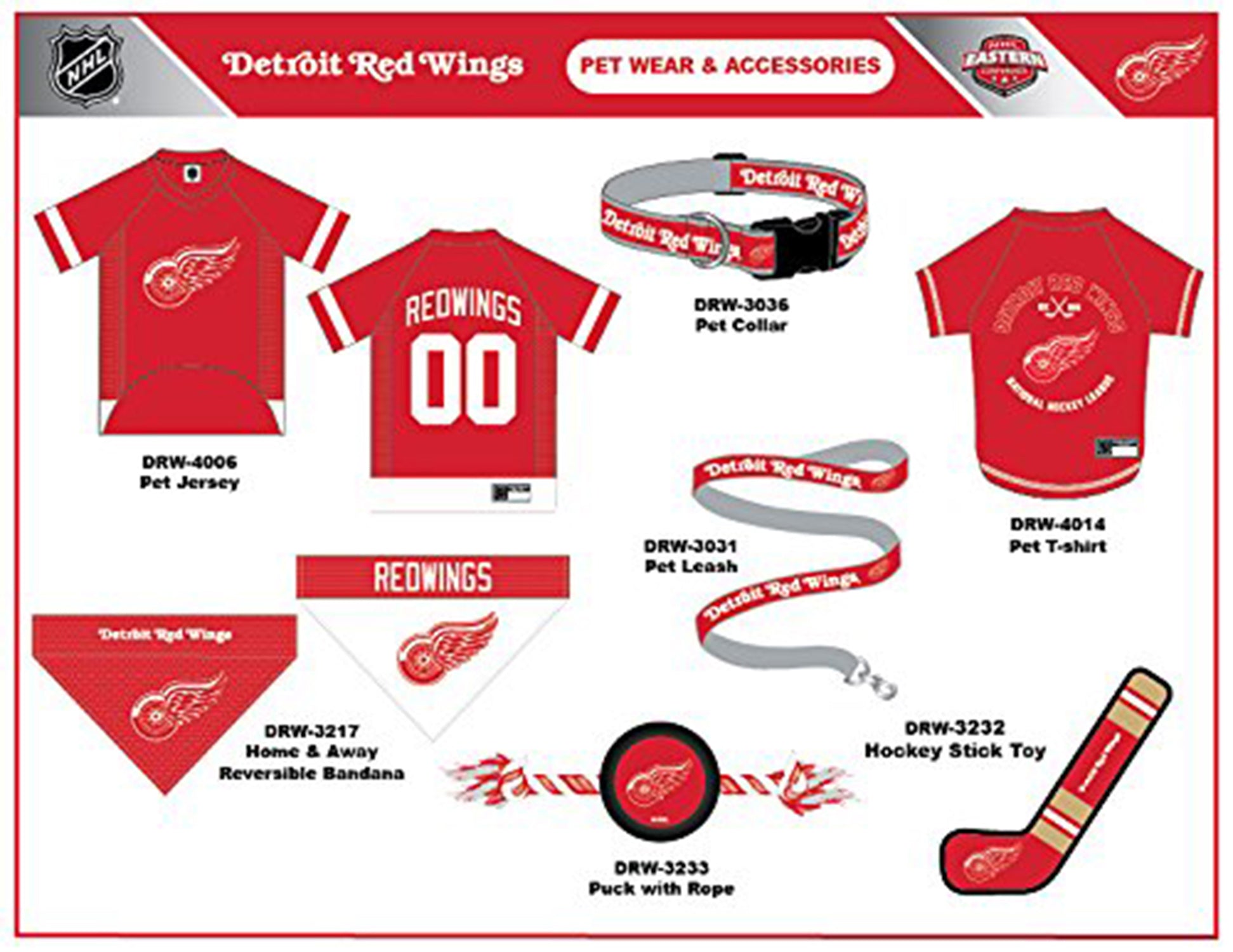 Detroit Red Wings NHL Dog Leash