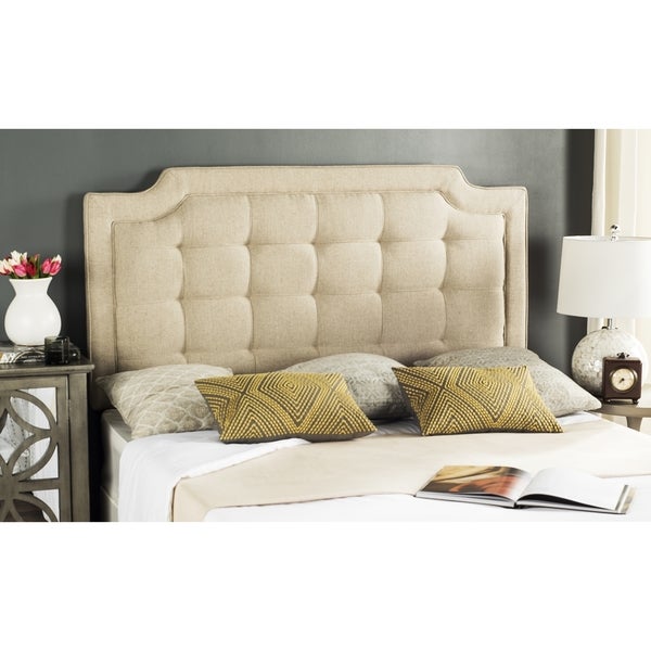 SAFAVIEH Saphire Hemp Upholstered Tufted Headboard (Full) - - 11923990