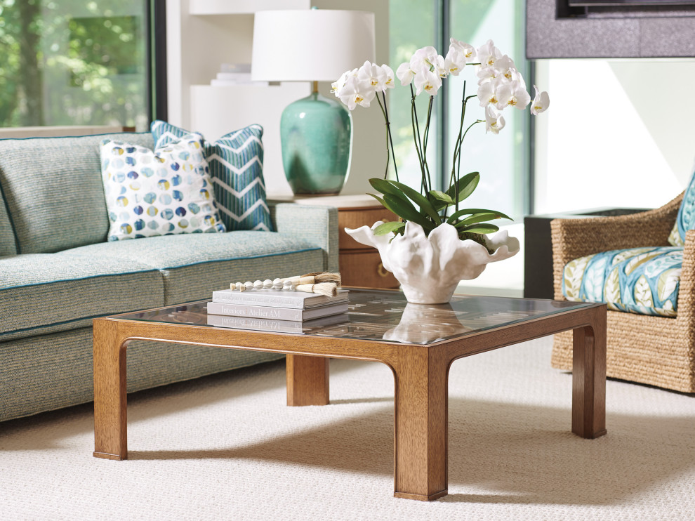 Redford Square Rattan Cocktail Table   Tropical   Coffee Tables   by Lexington Home Brands  Houzz