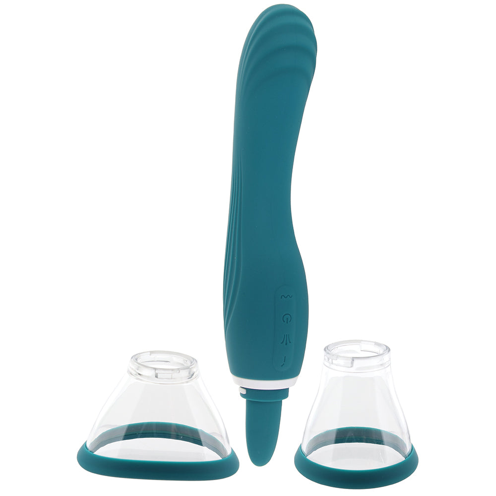 Inya Triple Delight Licking Suction Vibe in Dark Teal