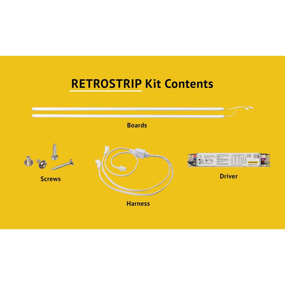 TotalLEDS Retro Strip 2FT 64-Watt Equivalent Integrated LED Magnetic Silver Retrofit Kit 40K (1 Kit contains 2 bars and 1 driver) 5875