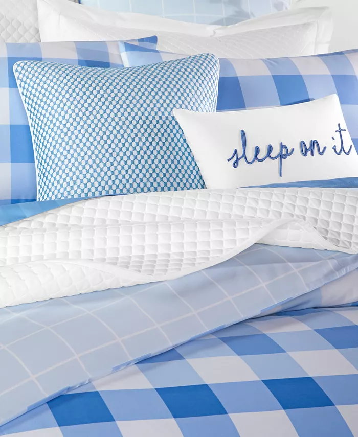 Charter Club Gingham Colorblock 3-Pc. Duvet Cover Set， King，