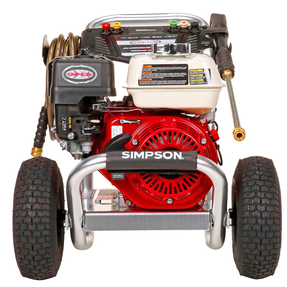 Aluminum 3400 PSI at 2.5 GPM HONDA GX200 with CAT Triplex Plunger Pump Cold Water Professional Gas Pressure Washer ;