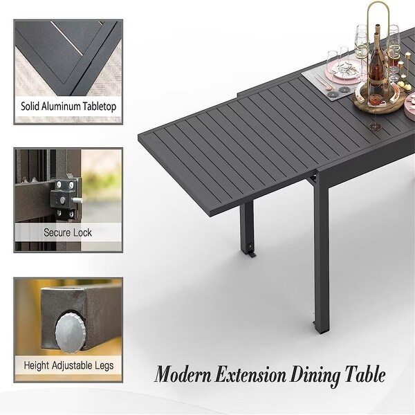 Outdoor Metal Aluminum Expandable Table，for 68 Person，for Garden