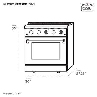 Kucht Professional 30 in. 4.2 cu. ft. Propane Gas Range with Power Burner and Convection Oven in Stainless Steel KFX300LP